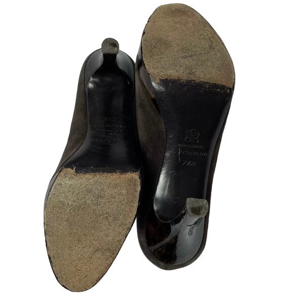 VGUC - Ann Taylor Faux Tortoise Shell Brown Suede Stilettos - Picture 7 of 8